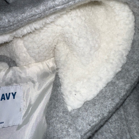 Old Navy toddler gray hooded pea coat - Picture 5 of 13